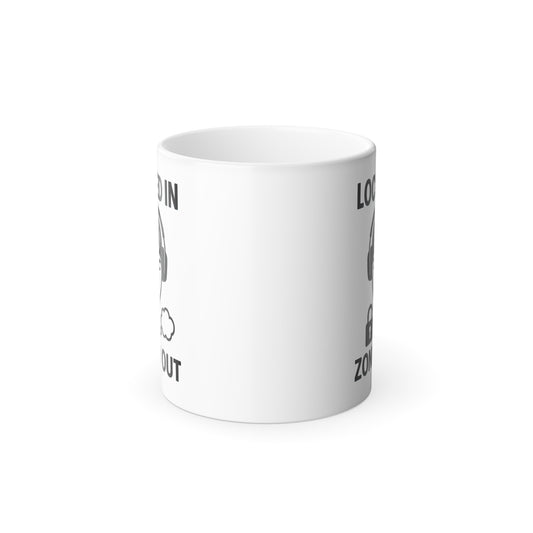 “Locked In Zoned Out” Color-Changing Heat-Reveal Mug (11oz) – Focus Mode Coffee Cup for Creators & Hustlers | MFN Mugs