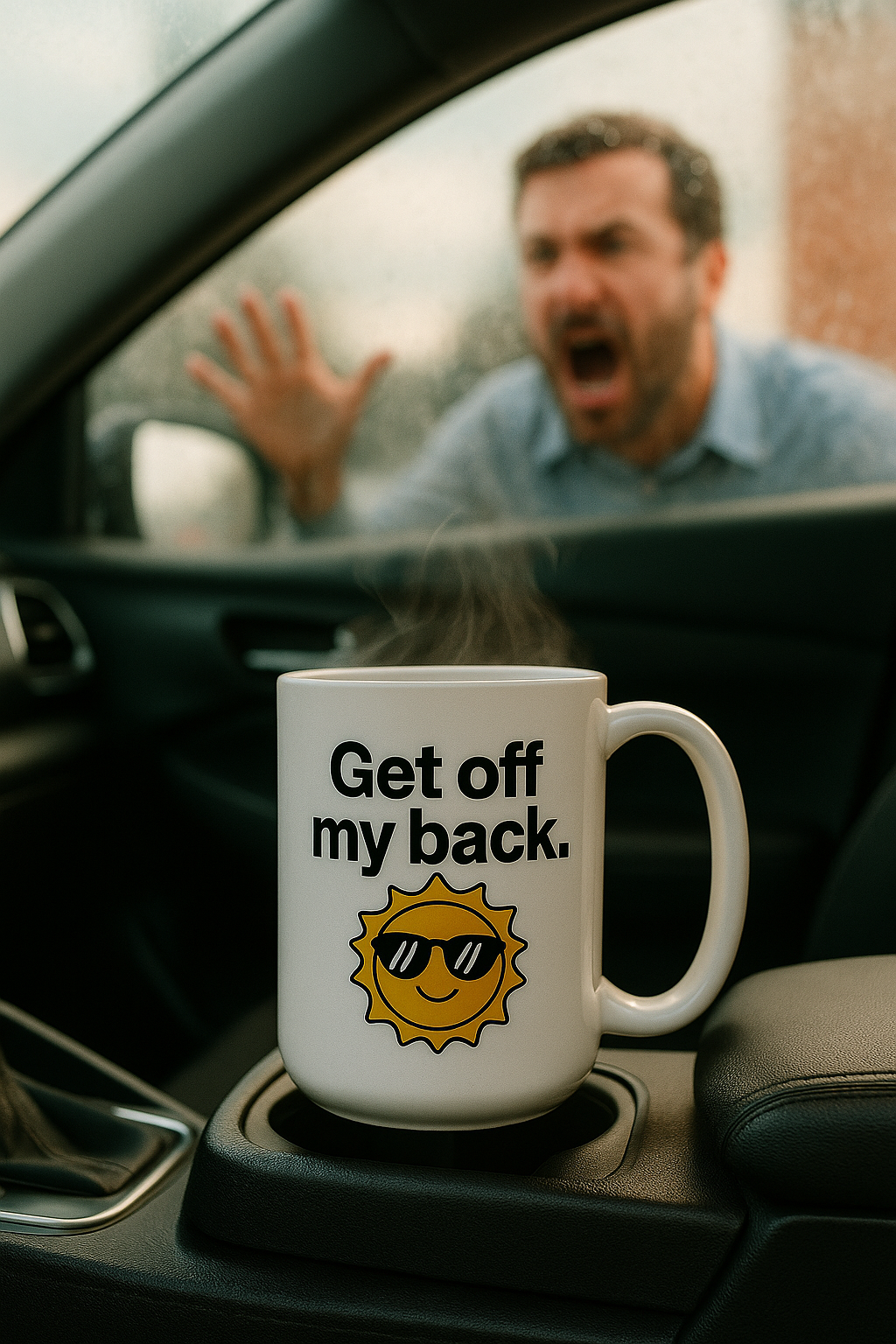 “Get Off My Back” Ceramic Coffee Mug (11oz / 15oz) – Funny Unbothered Mug for Daily Motivation, Gifts, or Office Vibes